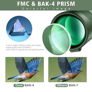 40x60 High Power Monocular Telescope for Adults - Equipped with Phone Adapter, Tripod, and Hand Strap - Low Light Night Vision with BAK4 Prism - Perfect for Bird Watching, Travel, and Concerts - Image 4