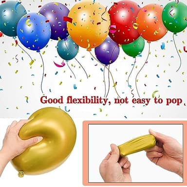 68Pcs Black White Gold Balloons with 12 Inch Black Gold Confetti Balloons for Graduation Birthday Wedding Party Decorations - Image 3