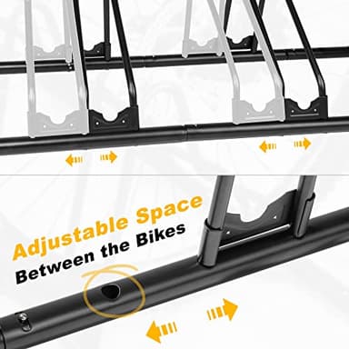 CyclingDeal Bicycle Floor Parking Rack Stand - for Mountain MTB Road Bike - Indoor Home Garage Storage - Upgraded 6 Bikes - Image 3