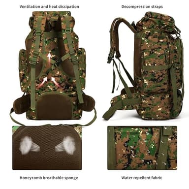 Hiking Backpack for Men 70L/100L Camping Backpack Military Rucksack Molle 3 Days Assault Pack for Climbing - Image 4