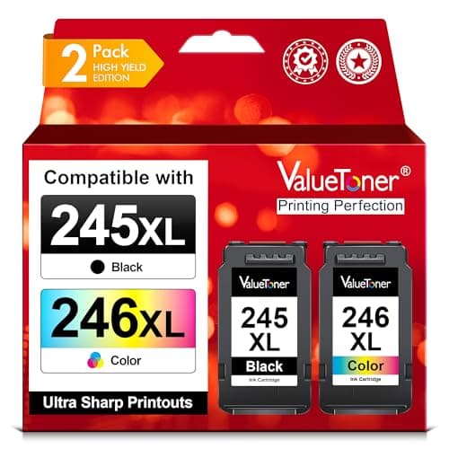 Valuetoner 245XL Ink Cartridge Replacement for Canon 245XL 246XL Combo Pack PG-245XL CL-246XL for Pixma TR4520 TR4527 MG2522 MG2520 MX490 MX492 TS202 TS302 TS3320 MG2920 Printer (Black, Color) - Image 1