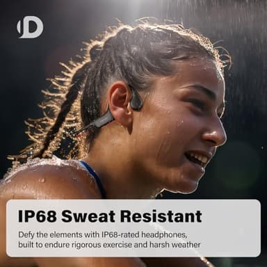 Yistao Bone Conduction Headphones, Open Ear Headphones Wireless Earphones, 32GB MP3, 8 Hours Playtime, Bluetooth 5.3, IP68 Waterproof Earphones for Running and Fitness Workout - Red - Image 4