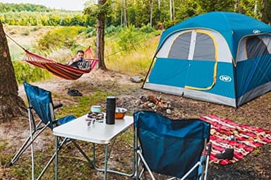 UNP Tents for Camping 6 Person Waterproof Windproof Easy Setup,Double Layer Cabin Tents with 1 Mesh Door & 5 Large Mesh Windows -10'X9'X78in(H) Blue - Image 7
