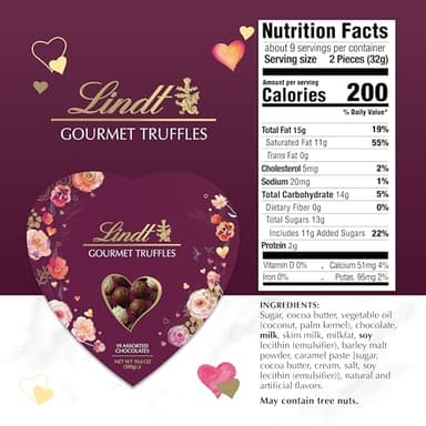 Lindt Valentine's Gourmet Truffles Assorted Chocolate Candy Heart, 10.6 oz. - Image 2