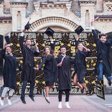 OHOME Graduation Decorations 2025 - Class of 2025 - Plastic Black Tablecloth for Graduation Party Decorations - Class of 2025 Decorations Party Favors Supplies Banner,54" X 108" - Image 8