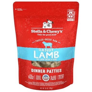 Stella & Chewy's Freeze-Dried Raw Dinner Patties - Dandy Lamb Recipe - High Protein Grain-Free Puppy & Dog Food - Perfect For Picky Eaters - 25 oz - Image 1