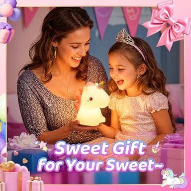 One Fire Unicorn Night Lights for Girls Bedroom,16 Colors Cute Night Light for Kids, LED Rechargeable Unicorn Lamp, Unicorns Gifts for Girls Night Light, Silicone Night Light Kids Cute Kawaii Stuff - Image 8