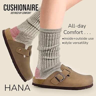 CUSHIONAIRE Hana Womens Clogs | Comfortable Vegan Suede Clogs for Women | Slip On Potato Shoes with Cork Footbed & Arch Support| BROWN 7.5 - Image 8