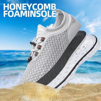 DOUSSPRT Women's Water Shoes Quick Drying Sports Aqua Shoes Grey Size 8.5 - Image 5