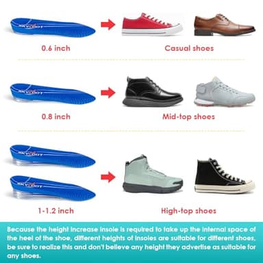 Skyfoot 4 Layers Adjustable Height Increase Insoles, 3/4 Length Shoe Lifts Heel Elevator Cushioned Inserts Up to 1.2 Inches (Blue, Large: Women 9.5-13, Men 8.5-14) - Image 6