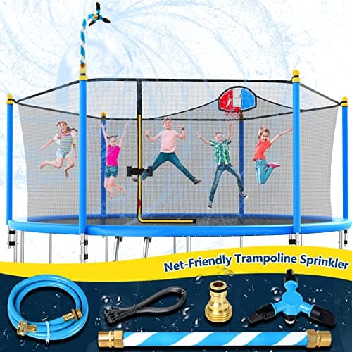 Vantic Trampoline Sprinkler, Net Friendly Water Sprinkler for Kids, 360° Rotating Trampoline, 5 Minutes Quick Setup Accessories, Blue - Image 1
