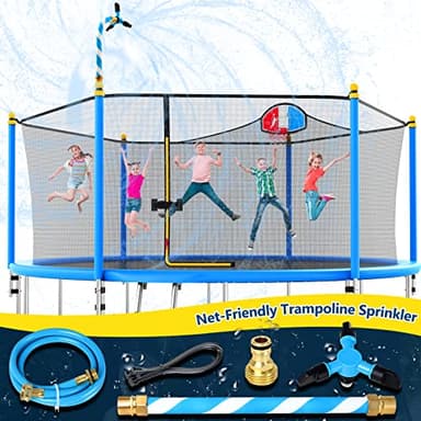 Vantic Trampoline Sprinkler, Net Friendly Water Sprinkler for Kids, 360° Rotating Trampoline, 5 Minutes Quick Setup Accessories, Blue - Image 1