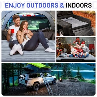 sanheshun Car Air Mattress, Camping Pickup Truck Air Mattress, 5.5-5.8FT Pickup Truck with Electric Pump and Two Pillows - Flocking and PVC, Sleeper Bed for Home, Outdoor and Travel - Image 7
