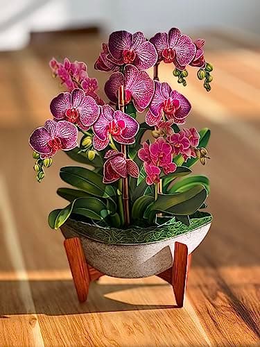 Freshcut Paper Pop Up Cards, Orchid Oasis, 12 Inch Life Sized Forever Flower Bouquet 3D Popup Greeting Card, Birthday Cards, Get Well Gifts, Blank Notecard & Envelope - Image 8