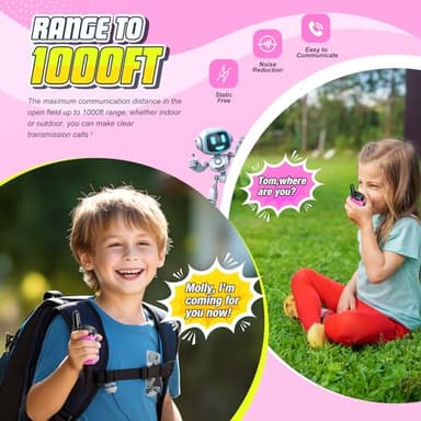 Toys for 3-8 Year Old Girls: comedyfun Mini Robots Walkies Talkies 2 Pack Christmas Birthday Gifts for 3 4 5 6 7 8 Year Old Girls Outdoor Toys Age 5 6 7 8 Girl Stocking Stuffers Camping Hiking - Image 2