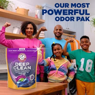 ARM & HAMMER™ Deep Clean Odor Formula Laundry Detergent Power Paks, Laundry Odor Remover, Radiant Burst Scent, 44 Count, 44 Loads - Image 3
