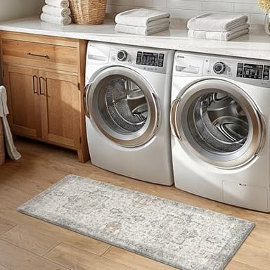 GENIMO Kitchen Mats for Floor 2PCs, Washable Anti Fatigue Mat for Cushioned, 17.3"x47"+17.3"x30", Waterproof Kitchen Rugs, Non Slip Comfort Standing Mat Rug for Home, Sink, Laundry, LightTaupeBrown - Image 7