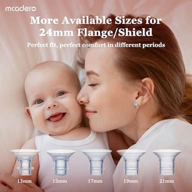 Flange Insert 10PCS 13/15/17/19/21mm for 24mm Flanges/Shields of Most Breast Pumps,Essential Flange Sizing Kit for Breast Pump Replacement Accessories with Nipple Ruler, Cleaning Brush - Image 6