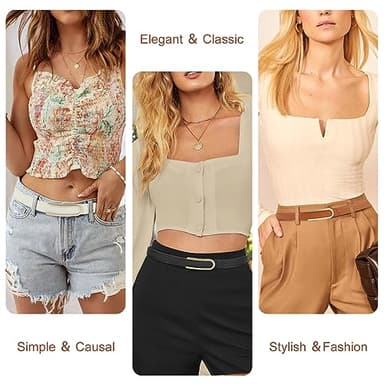 NPET Women Leather Belt for Jeans, Dresses, Fashion with Gold Buckle - Image 5