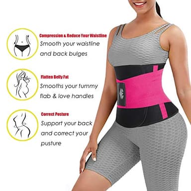 ChongErfei Waist Trainer for Women - Waist Trainer - Waist Trimmer Tummy Control Body Shaper(Hot Pink,Large) - Image 3