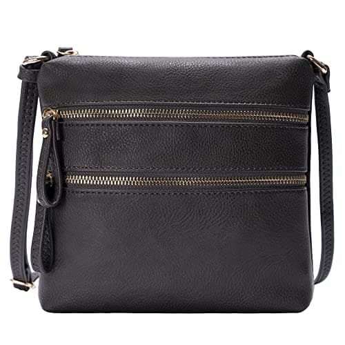 Solene Crossbody Bag Functional Multi Pocket Double Zipper Purse with Adjustable Strap-WU085(Charcoal Grey) - Image 1