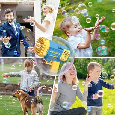 Dolanus Bubble Gun 2 Pack with 2 Bottles Bubble Solution, 40-Hole Light Up Dip Bubble Machine for Kids, Bubble Toy for 3 4 5 6 7 8 Years Old Boys Outdoor Indoor Kid Birthday Wedding Party(Blue&Pink) - Image 6