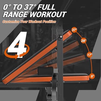 XDDIAS Weight Bench, 6 In 1 Bench Press Squat Rack Weight Bench With Leg Extension And Leg Curl, Weight Benches For Home Gym With Preacher Pad, Full Body Flat Incline Bench For Weight Lifting - Image 4
