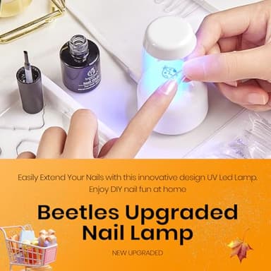 Beetles Mini Uv Light for Gel Nails Flash Curing Innovative with Smart Sensor for Easy and Fast Extension System, Portable Manicure Uv Led Light for Gel Nail Polish Diy - Image 2