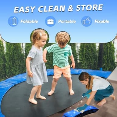 Trampoline Replacement Safety Pad, 8ft 10ft 12ft 14ft 15ft 16ft Trampoline Spring Cover with Foam Padding, No Holes for Poles, Round, Blue - Image 7