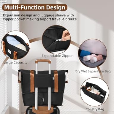 LARVENDER Luggage Sets 3 Piece, Expandable Carry on Luggage 22x14x9 Airline Approved Hardshell Suitcases with Spinner Wheels TSA Lock, Vintage Rolling Luggage for Men and Women, Black - Image 7