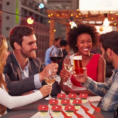 POUYRBA Graduation Cap Chocolate Decorations, 50pcs Black and Dark Blue 2025 Graduation Party Set for Chocolates Candies (red) - Image 4