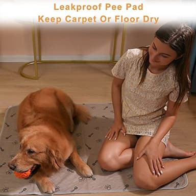 Peepeego 2Pack Pee Pads for Dogs Reusable+Free Dog Comb, Waterproof Rug 36”x48, Absorbent Puppy Pads Washable, Non Slip Protector for Bed Couch Carpet - Image 4