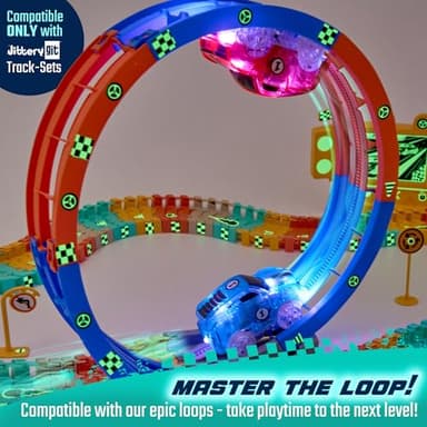 JitteryGit Replacement Light Up Magic Cars For Glow Flex Tracks - Extra LED Car Accessories For Race Track & Glow In The Dark Trax - Compatible with Most Tracks For Kids Boys and Girls (2 Racers Pack) - Image 3
