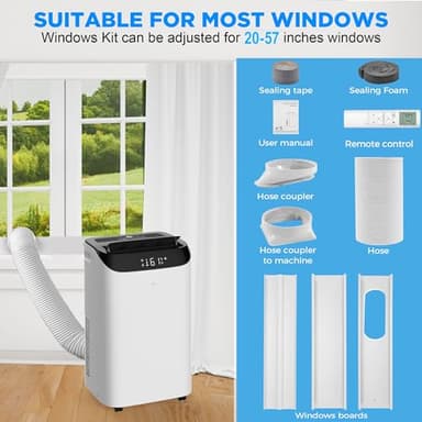 Humhold 14000 BTU Portable Air Conditioners with Remote Control, 3-in-1 Free Standing Cooling AC Unit with Fan & Dehumidifier, Cools Room up to 700 sq.ft, Smart/Sleep Mode,3 Speed,Auto Swing,24H Timer - Image 9