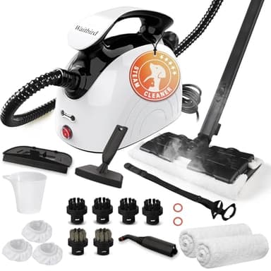 Steam Cleaner, Handheld Steamer with 21 Accessories, 248°F High-Temperature Steam for Floors, Grout, Tiles, Carpet, Cars - Portable 1.08L Tank, Child Lock, Chemical-Free Cleaning - Image 1