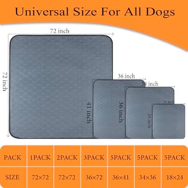 Bunlitent Washable Pee Pads for Dogs 72x72, 2 Pack, Extra Large Reusable Puppy Pads, Dog Training Pads with Quick Dry, Large Anti-Slip Dog Pee Pads, Whelping Pads, Potty Pad - Image 7
