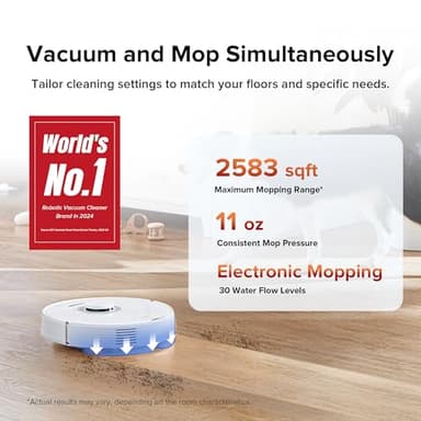 roborock Q7 Max Robot Vacuum and Mop Combo, 30-Level Water Flow Control, 4200Pa Suction, PreciSense LiDAR Navigation, No-Go Zone, No-Mop Zone, App & Voice Control, Ideal for Pet Hair - Image 2