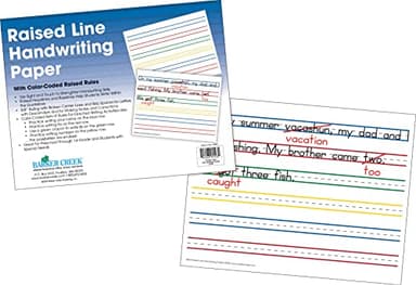 Barker Creek Raised Line Handwriting Paper 12-Pack, Use Sight and Touch to Strengthen Handwriting Skills with Color-Coded Raised Rules, 8.5" x 11", 600 Sheets (5503-12) - Image 2