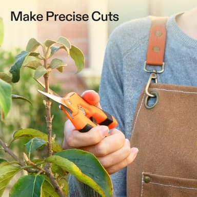 VIVOSUN 6.5 Inch Gardening Scissors Hand Pruner Pruning Shear with Straight Stainless Steel Blades Orange 1-Pack - Image 7