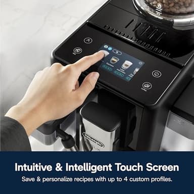 De'Longhi Rivelia Automatic Espresso Machine with Grinder & Milk Frother – All-in-One Coffee Maker, Hot & Iced Latte, Cappuccino, Bean Switch System, Burr Grinder, Compact Italian Design, Black - Image 8