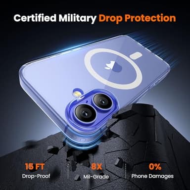 toushion 3 in 1 for iPhone 16 Case Clear with MagSafe, Not Yellowing, Screen Protector*1 Camera Lens Protector*1, Military-Grade Protection for iPhone 16 Phone Case 6.1 inch Clear - Image 5