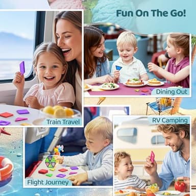 Mini Magnetic Tiles Toddler Toys, Travel Set Magnetic Building Blocks for Kids Ages 3+, Educational Toy for Boys Girls for Sensory Play Preschool Learning Classroom Must Haves Decor - Image 2