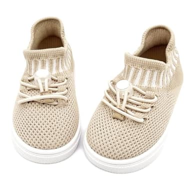 iSusuJo Baby Shoes Boys Girls Barefoot Sock Sneakers Infant First Walking Shoes 6 9 12 15 18 24 Months Camel White Size 12-18 Months Infant - Image 6