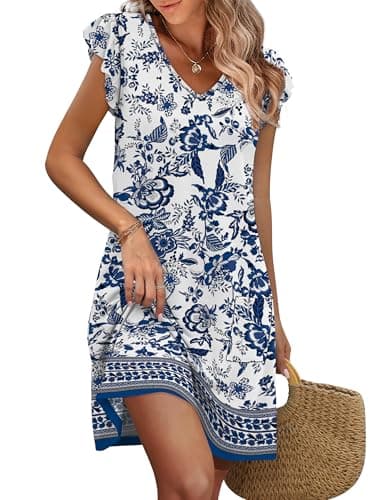OFEEFAN Plus Size Summer Dresses Women 2025 Seniors Sundresses Plus Size Boho Hawaiian Casual Elegant Classy Date Outfits Print 07 2XL - Image 2