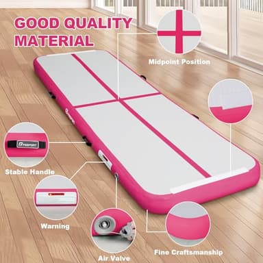FBSPORT Inflatable Air Gymnastics Mat Training Mats 4/8 inches Thickness Gymnastics Tracks for Home Use/Training/Cheerleading/Yoga/Water with Pump - Image 3