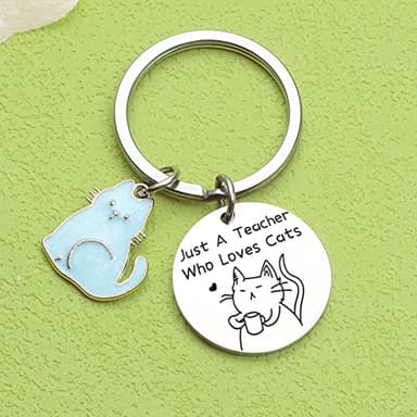 ORZOESD Teacher Thank You Keychain Cat Themed Jewelry Cat Lover Gift For Women Cat Jewelry Teacher Keychain Cat Owner Gift Teachers Day Jewelry Teacher Appreciation Keychain Kitty Gift - Image 5
