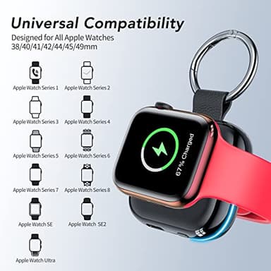 HUOTO Portable Charger for Apple Watch,Wireless Magnetic iWatch Charger 1200mAh Power Bank Travel Keychain Accessories Smart Chargers for Apple Watch Series 11/10/9/8/7/6/SE/5/4/3/2/1/UItra/UItra 2 - Image 5