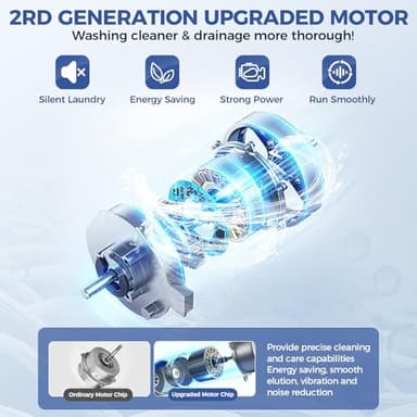 Nictemaw Portable Washing Machine 20Lbs Portable Washer Machine with Drain Pump, 2.8 Cu.ft Compact Washer with 10 Programs 8 Water Levels Small Washing Machine for Apartment, Home, Dorms, Rv - Image 6