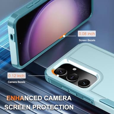 RMOCR Case for Samsung Galaxy S25, Full Body Heavy Duty Rugged Shockproof Protective Phone Cover with Lanyard Strap, Tempered Glass Screen Protector and Camera Lens Cover, Mint Green - Image 7