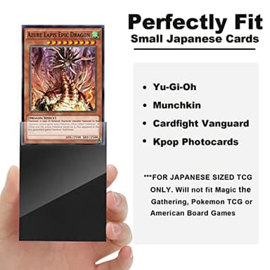 Black Yu-gi-oh Card Sleeve 200 Pack, Japanese Small Card Sleeves 62x89mm, Back Textured Perfect Shuffling, Protect Your Japanese Sized Trading Cards Kpop Photocard Never Tear - Image 2